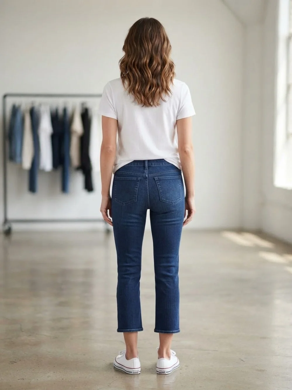 Michael Kors Dark Blue Cropped Straight Jeans